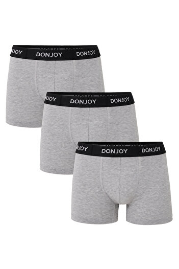 don joy Men's 3-Piece Cotton Combed Modal Gray Boxers with Elastic Waist