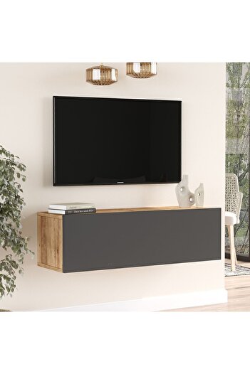 Yurupa Aven Tv Ünitesi Tv Sehpası Kapaklı 100cm Çam-Antrasit AVE12-AA