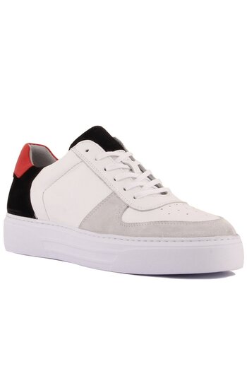 SailLakers - White Leather, Black, White Suede Men's Casual Shoes 101-7048-Gom228