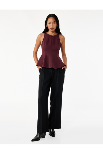 Koton Slim Fit Sleeveless Crew Neck Peplum Blouse