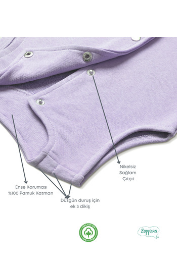 Zuppers Lilac Cotton Baby Kids Vest - Snap Fastener