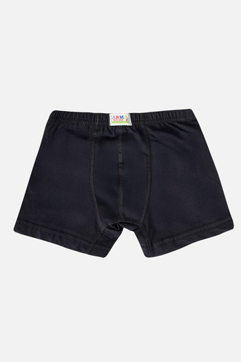 Arma Yıldız Boy's Plain Cotton Lycra Black Boxer 6 Pack