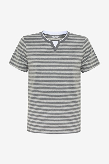 Penti Grey Stripe Çok Renkli Pantolon Pijama Takımı