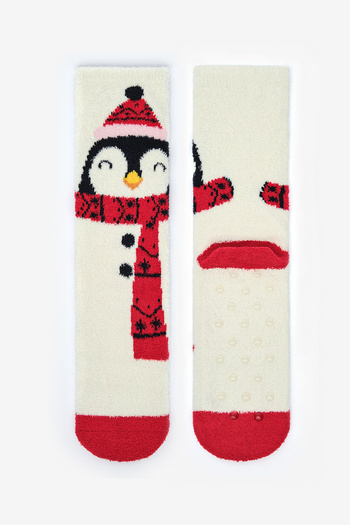 Penti New York Cute Penguin Off-White Socks
