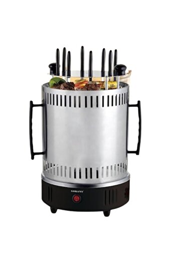 SOKANY Skewer maker 1500W, 8 non-stick skewers, automatic 360° rotation, smokeless, gray/black