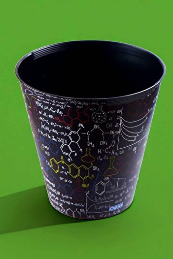 QUTU Q-Bin Formulas Patterned Trash Can