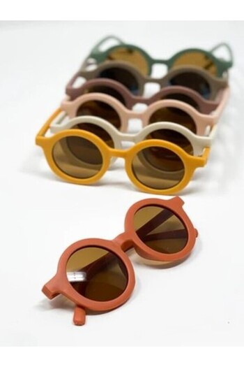 MACERATİ Iskandinav Unisex Round Tile 0-10 Years Old Children's Uv400 Sunglasses