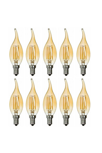 ORBUS Rustik Kıvrık TA3 4W E14 Amber LED Ampul 300lm (10’lu Paket)