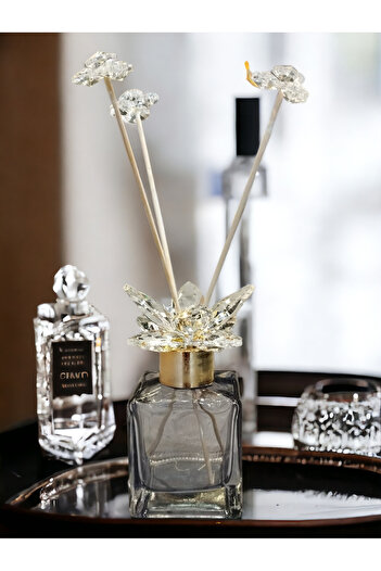 Ranüş Home Scent Bottle with Crystal Stones and Gold Detail