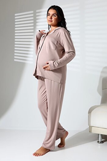 LadyMina Pijama Vizon Hamile Lausa Yumoş Pijama Takım
