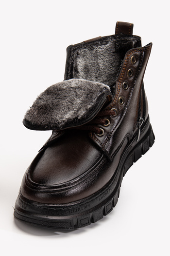 MY GROSS SHOES Ανθεκτικές χειμερινές μπότες με φερμουάρ, με γούνινη επένδυση και αντιολισθητική σόλα