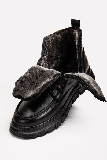 MY GROSS SHOES Ανθεκτικές χειμερινές μπότες με φερμουάρ, με γούνινη επένδυση και αντιολισθητική σόλα