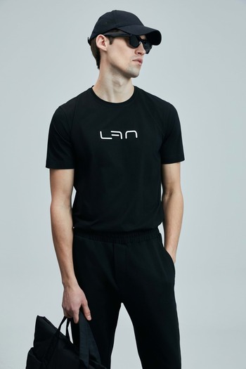 Kids Club Shoes Lufian 111020244 Blaze Modern Graphic T-Shirt Men's T-Shirt Black