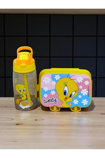 SANALTİCARETİM Tweety Water Bottle and Lunch Box Set