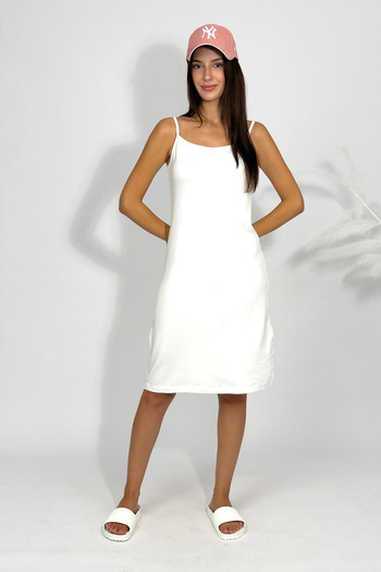 Betimoda Women's Cotton Combed Viscose String Strap Underwear Tunic White