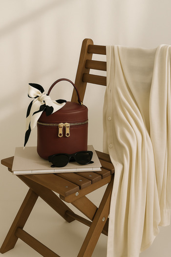 NOTHING Women's Burgundy Box Cross Strap Hand and Shoulder Bag Reborn