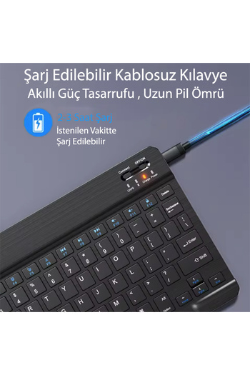 Yesnıce Samsung Galaxy S10 Plus 12.4 İnç Uyumlu Standlı Kılıf Dokunmatik Kalem Ve Klavye ve Mouse