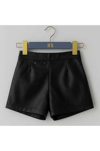 Hilal Akıncı Kids Faux Leather Shorts Skirt