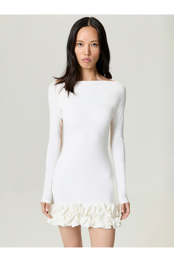 Nocturne Ruffle Detailed Jersey Mini Dress