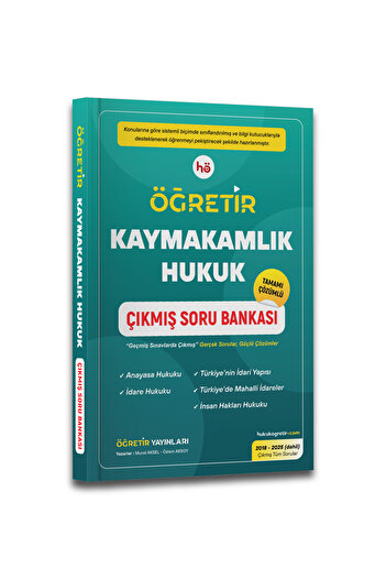 hukuk öğretir Kaymakamlık Hukuk Çıkmış Soru Bankası - Tamamı Çözümlü - Yıllara Ve Konularına Göre Bölümleme