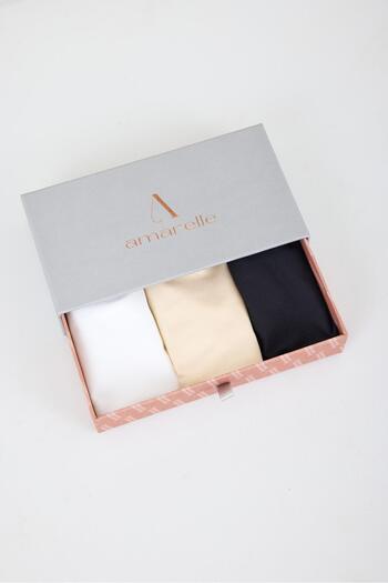 Amarelle Set de chiloți brazilian din dantelă, fără sudură, negru, alb, 3 piese Eve Ten