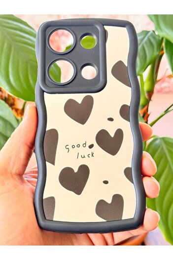 Fibaks Redmi Note 13 Pro 4g Compatible Case Mirrored Heart Patterned Soft Edge Camera Protected Silicone Cover