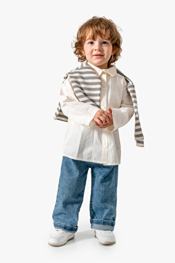 Jikko Baby Gömlek Sweat Pantolon Takımı 9071