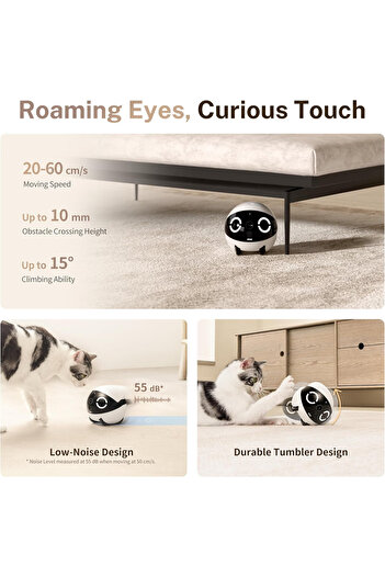 fulina Mini 2K Robot Camera,137° Wide Angle,Remote Control,2-Way Talk,Night Vision,Keep your Baby Safe