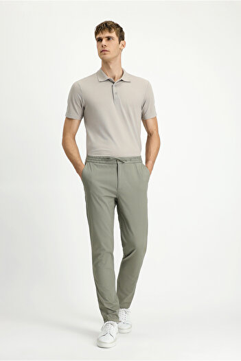 Kiğılı Slim Fit Slim Fit Lycra Drawstring Pants with Elastic Waist