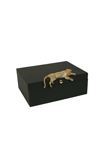 Vitale Black Gold Jaguar Decorative Box