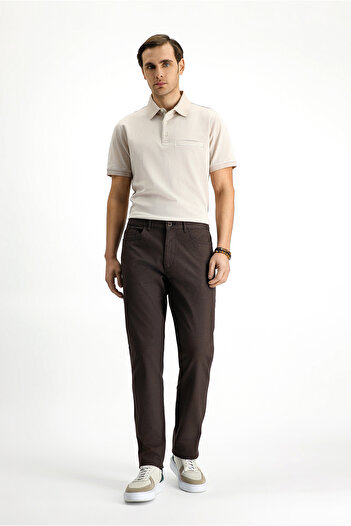 Kiğılı Slim Fit Slim Fit Lycra Patterned Canvas / Chino Trousers