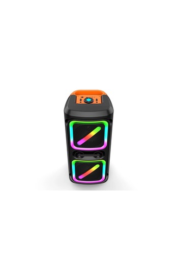 Generic نظام مكبر صوت بلوتوث محمول مع ميكروفون وأضواء LED للحفلات المنزلية والنزهات الخارجية