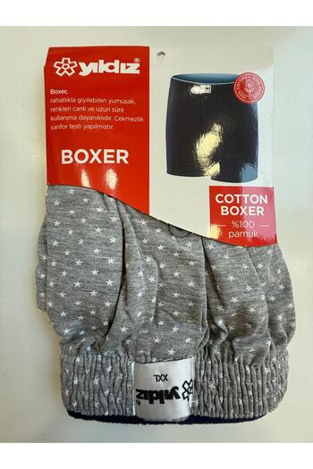 YILDIZ 3-Piece 100% Cotton Combed Towel Waist Men's Boxer Melange Gray