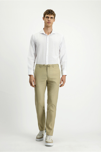 Kiğılı Slim Fit Slim Fit Elastic Waist Drawstring Linen Blended Trousers