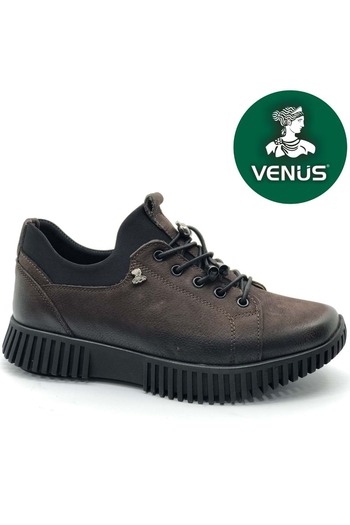 Venüs Azalea Genuine Leather Orthopedic Women's Casual Shoes Brown