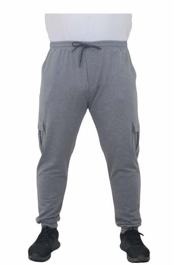 Starbattal Pantaloni de trening pentru bărbați, drepți, de mărime mare, 22520 GREY MELANGE