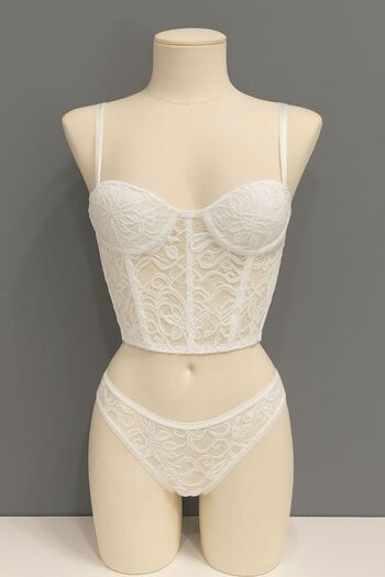 WİYONA Women's Floral White Bustier Set