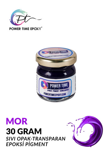 POWER TIME EPOXY Opak & Transparan Sıvı Pigment Boya 30 gram / Mor / Epoksi Için