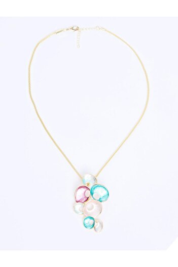 Jimmy Key Dark Blue Enamel Detailed Multi-Seashell Figured Necklace