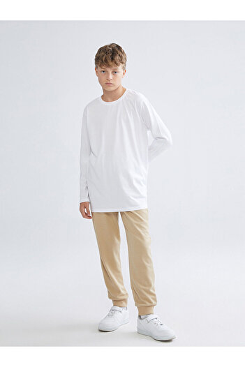 LC Waikiki White Crew Neck Boy's T-Shirt