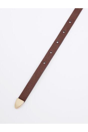 Jimmy Key Καφέ Suede Look Φωτεινή ζώνη πόρπης