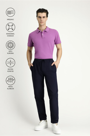 Kiğılı Techno-Line Slim Fit - Класичні брюки з вузьким кроєм, еластичним поясом і лікрами