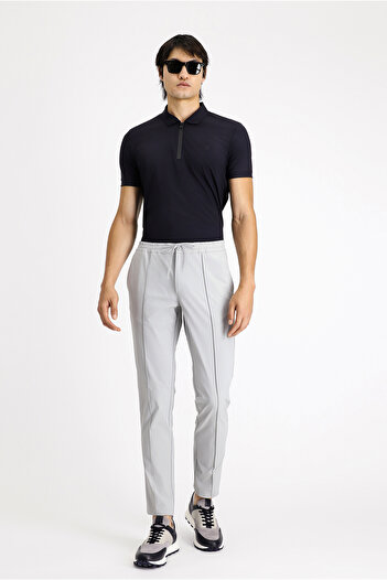 Kiğılı Techno-Line Super Slim Fit Extra Slim Fit Lycra Elastic Waist Drawstring Classic Fabric Pants
