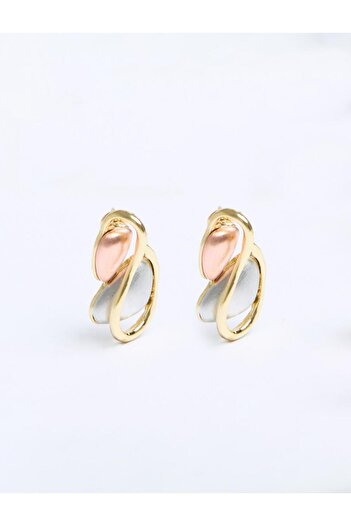Jimmy Key Silver Color Asymmetric Modern Form Earrings