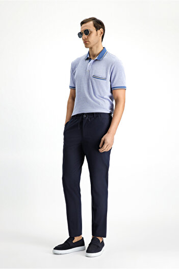 Kiğılı Super Slim Fit Extra Slim Fit Elastic Waist String Seersucker Lycra Classic Fabric Trousers