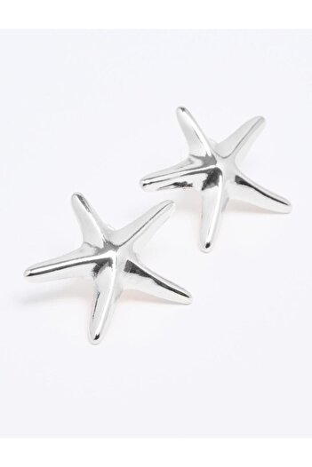 Jimmy Key Silver Color Star Figured Metal Earrings