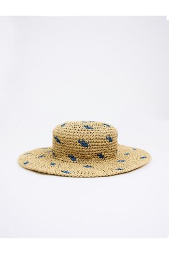 Jimmy Key Dark Beige Patterned Straw Hat