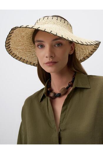 Jimmy Key Straw Beige Visor Hat