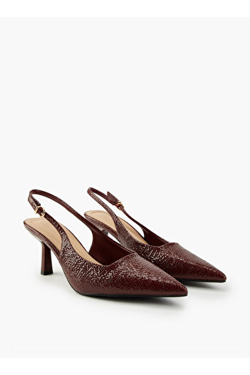 Flora Bella by Shoexpress Textured Pointed Toe Shoes with Flared Heels