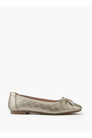 Flora Bella by Shoexpress Quilted Ballerina Shoes with Bow Detail